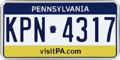 PA license plate KPN4317
