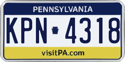 PA license plate KPN4318