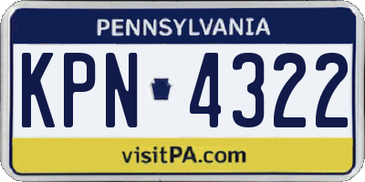 PA license plate KPN4322