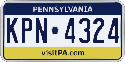 PA license plate KPN4324