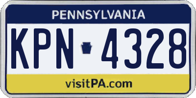 PA license plate KPN4328