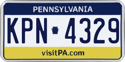 PA license plate KPN4329