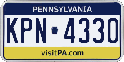 PA license plate KPN4330