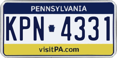 PA license plate KPN4331