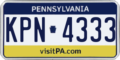 PA license plate KPN4333