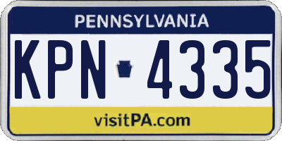 PA license plate KPN4335