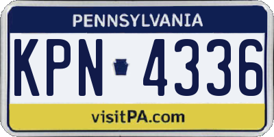 PA license plate KPN4336