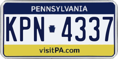 PA license plate KPN4337