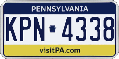 PA license plate KPN4338