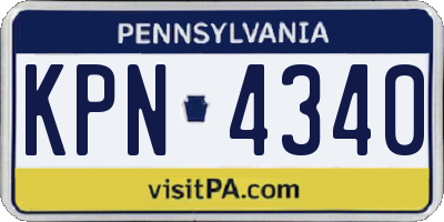 PA license plate KPN4340