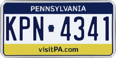 PA license plate KPN4341