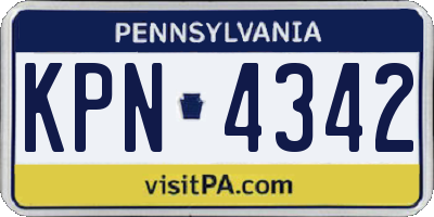 PA license plate KPN4342