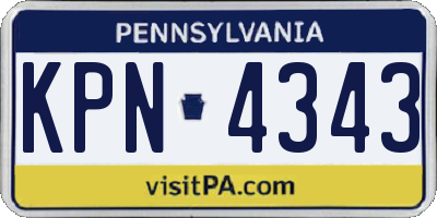 PA license plate KPN4343