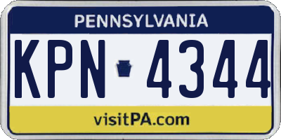 PA license plate KPN4344