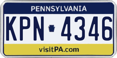 PA license plate KPN4346