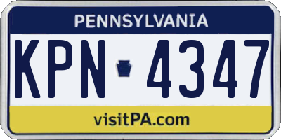PA license plate KPN4347