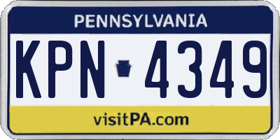 PA license plate KPN4349