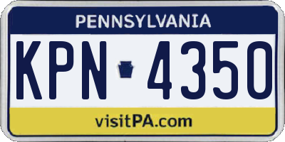 PA license plate KPN4350