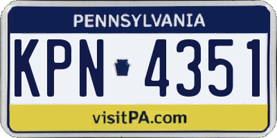 PA license plate KPN4351