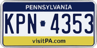 PA license plate KPN4353