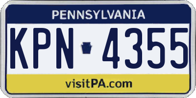 PA license plate KPN4355