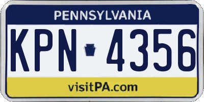 PA license plate KPN4356