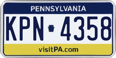 PA license plate KPN4358