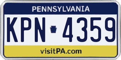 PA license plate KPN4359