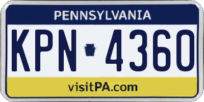 PA license plate KPN4360