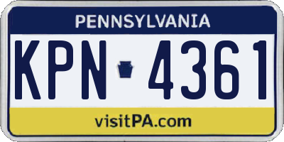 PA license plate KPN4361