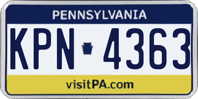 PA license plate KPN4363