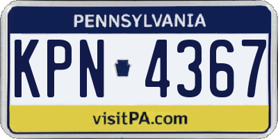 PA license plate KPN4367