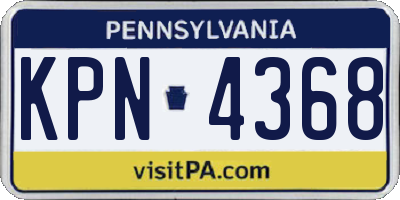 PA license plate KPN4368