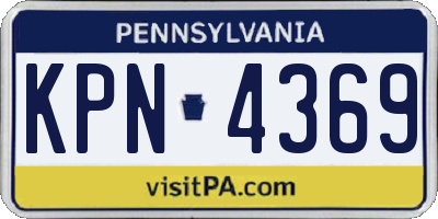 PA license plate KPN4369