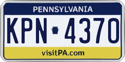PA license plate KPN4370
