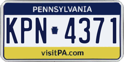 PA license plate KPN4371