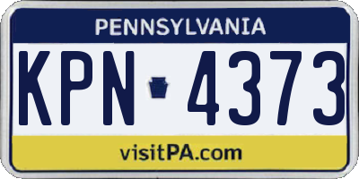 PA license plate KPN4373