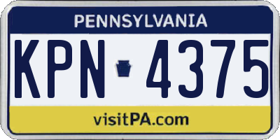 PA license plate KPN4375