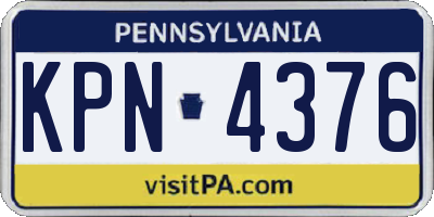 PA license plate KPN4376
