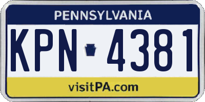 PA license plate KPN4381
