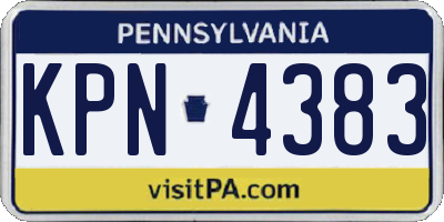 PA license plate KPN4383