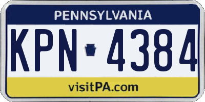 PA license plate KPN4384
