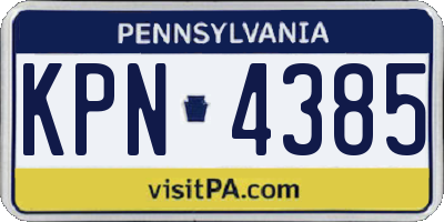 PA license plate KPN4385