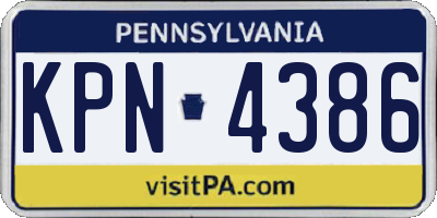 PA license plate KPN4386