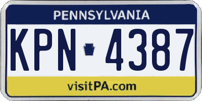 PA license plate KPN4387