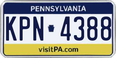 PA license plate KPN4388