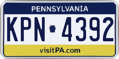 PA license plate KPN4392