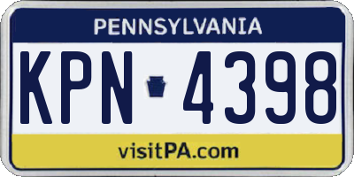 PA license plate KPN4398