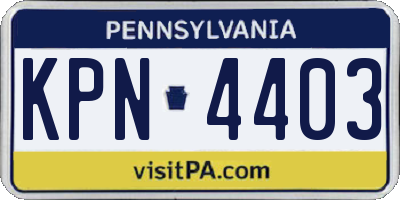 PA license plate KPN4403
