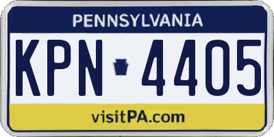 PA license plate KPN4405
